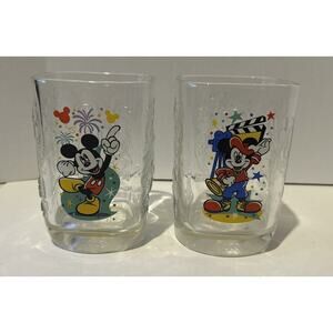 VTG. Walt Disney‎ World Celebration 2000 McDonalds Mickey Mouse Glass 2 Cup Set